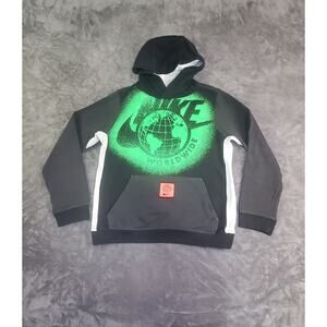 Nike Hoodie Youth Sz L Worldwide Graphic Spellout Colorblock Sweatshirt C27-53